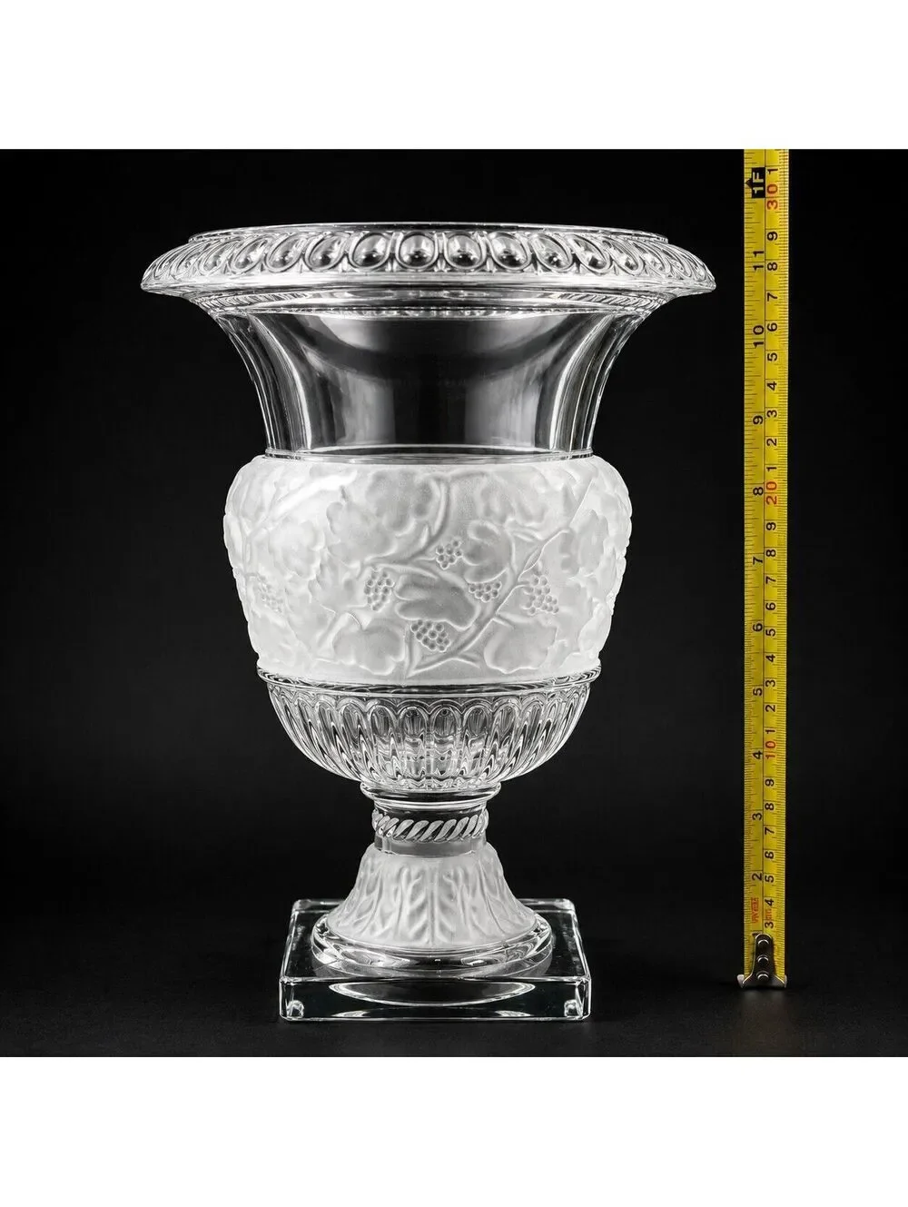 Vtg Shannon Crystal Athena Urn Vase Frosted Grapes 12